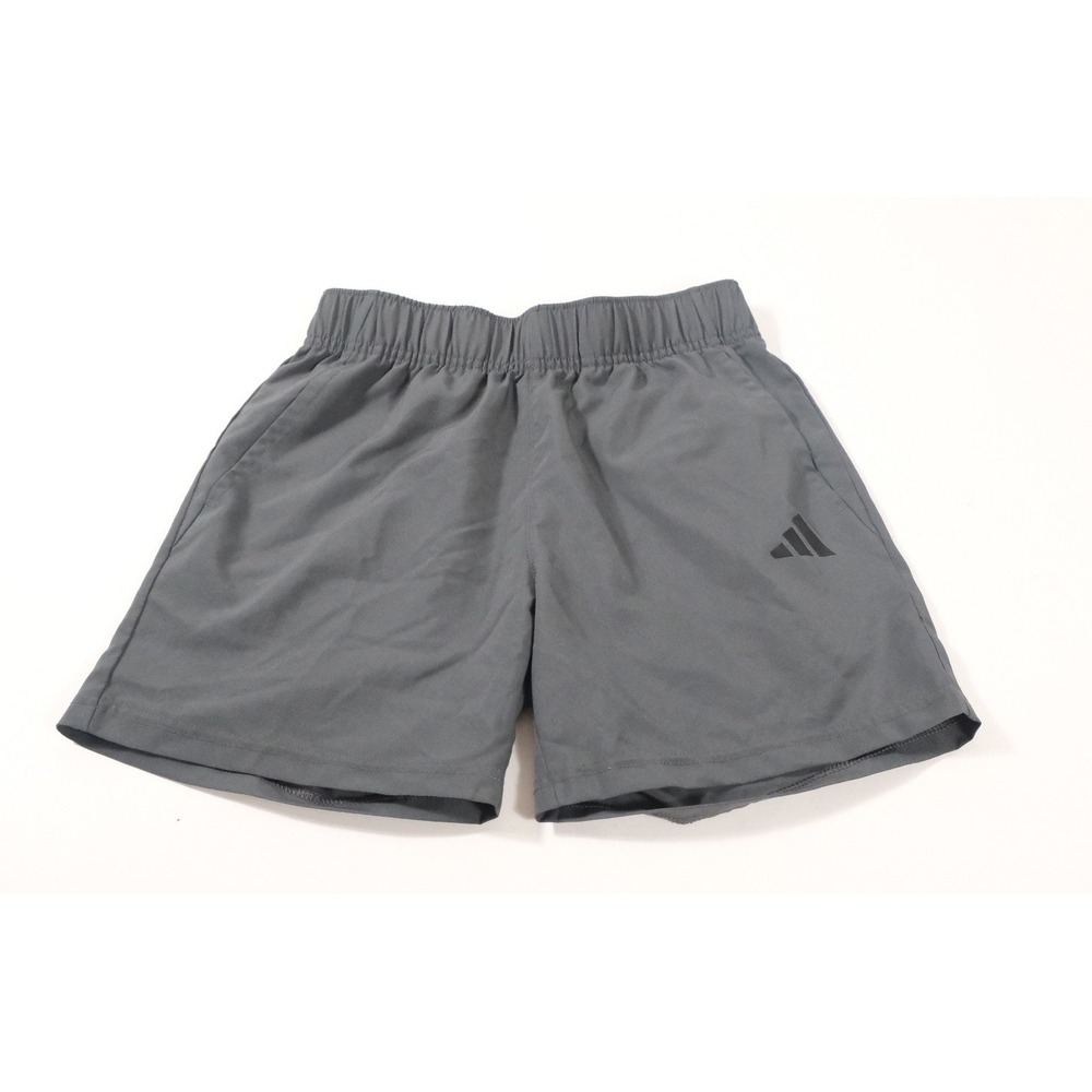 Adidas Shorts Kids Size M 10/12 Gray Regular Fit Athletic Gym Pockets Logo